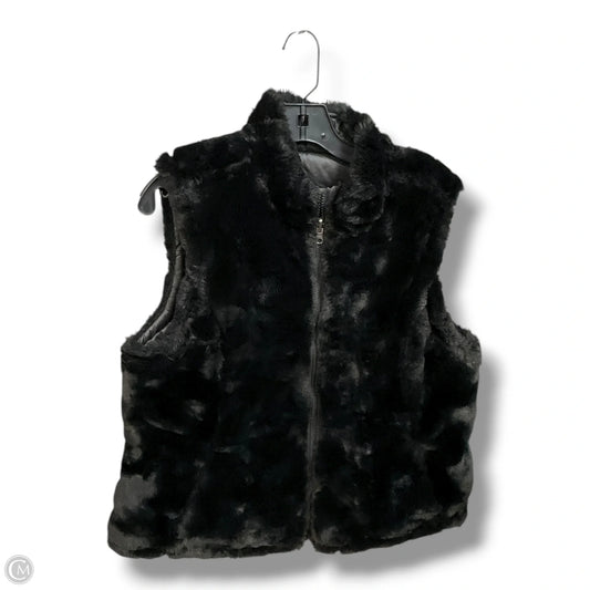 Vest Faux Fur & Sherpa By Clothes Mentor In Black, Size: L