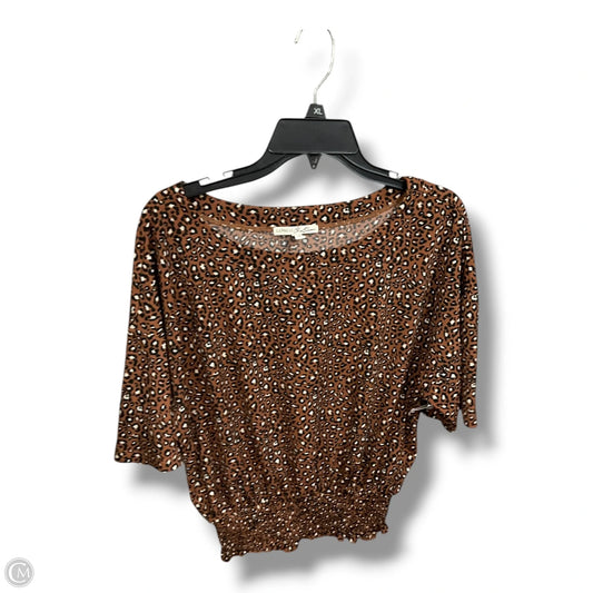 Top Short Sleeve By Express In Animal Print, Size: S