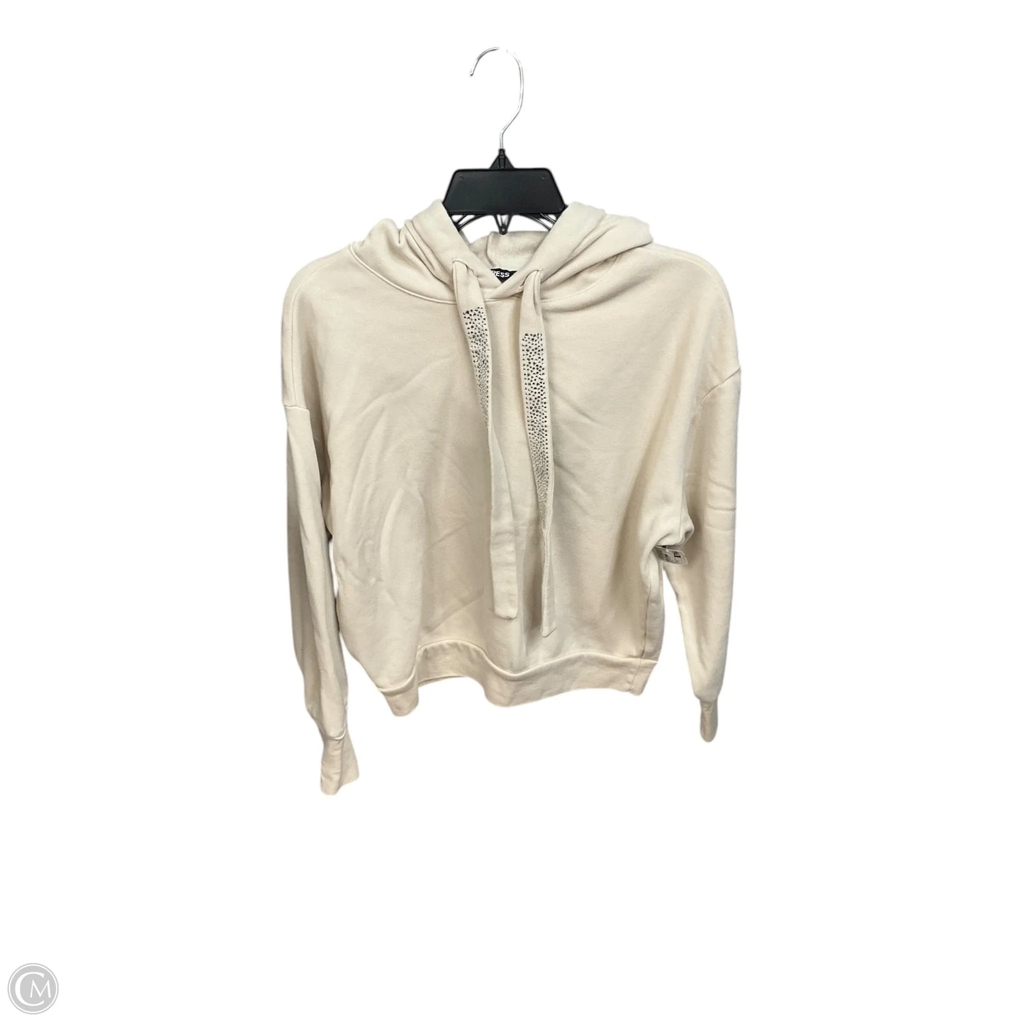 Sweatshirt Hoodie By Express In Beige, Size: S