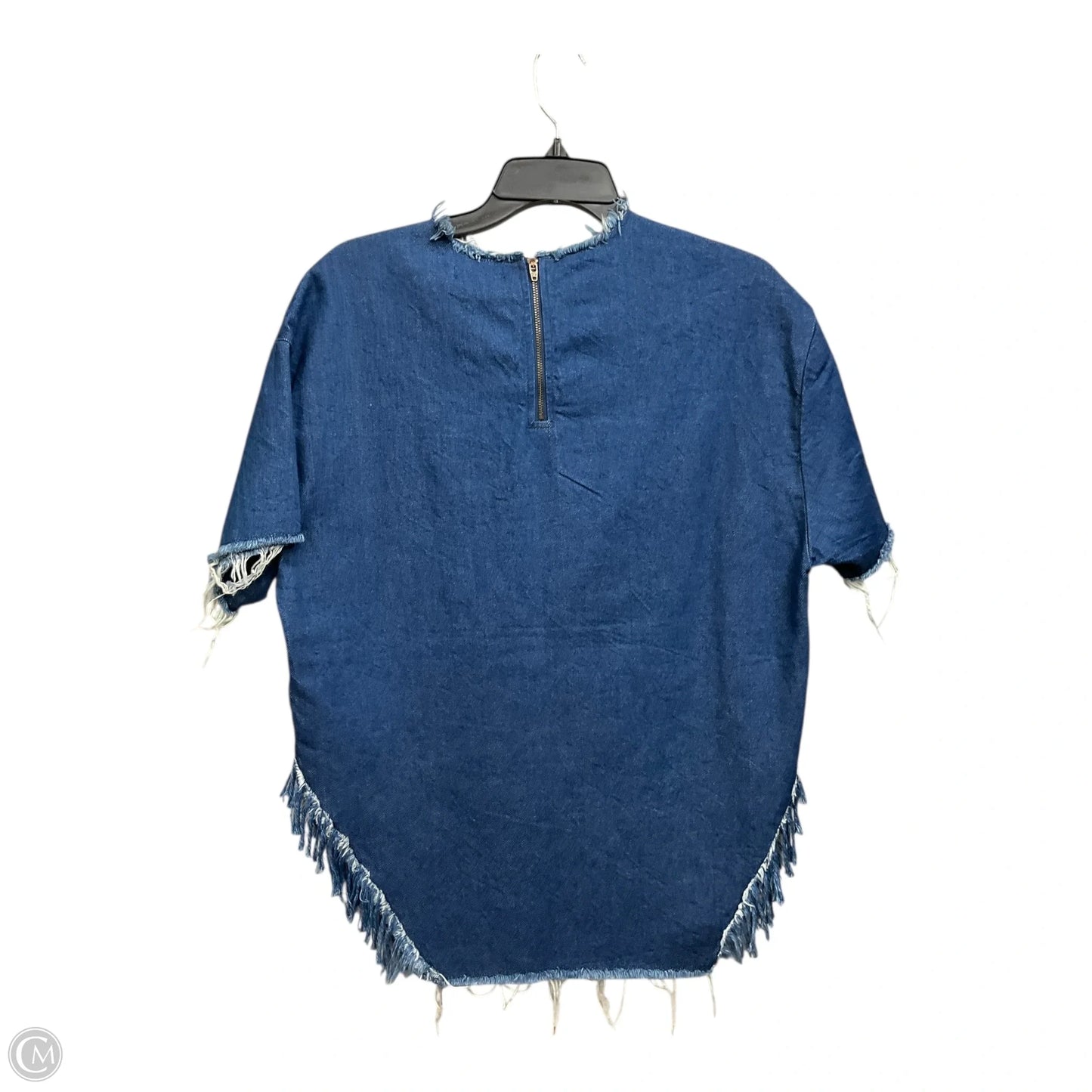 Top Short Sleeve By Bdg In Blue Denim, Size: S