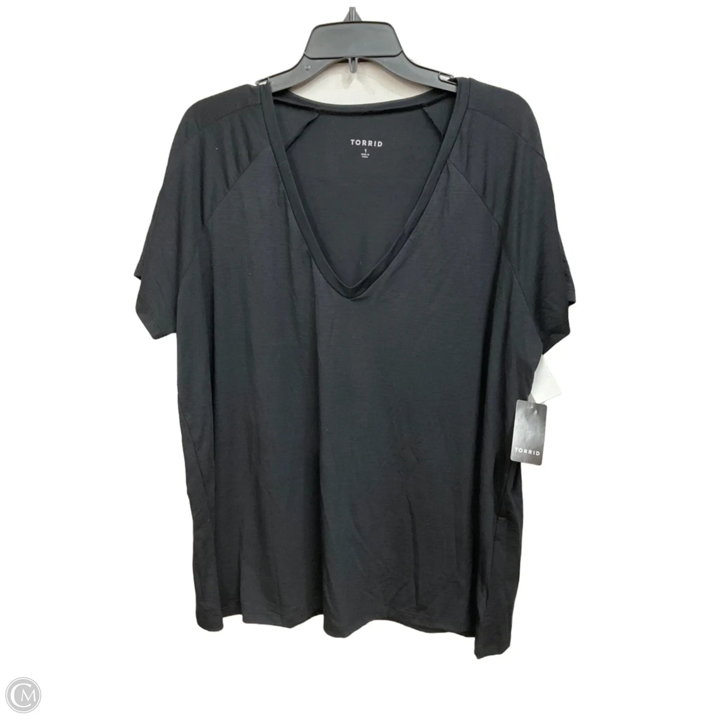Top Short Sleeve Basic By Torrid In Black, Size: 1x