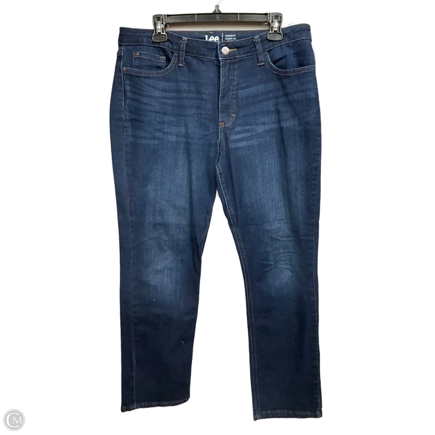 Jeans Straight By Lee In Blue Denim, Size: 14