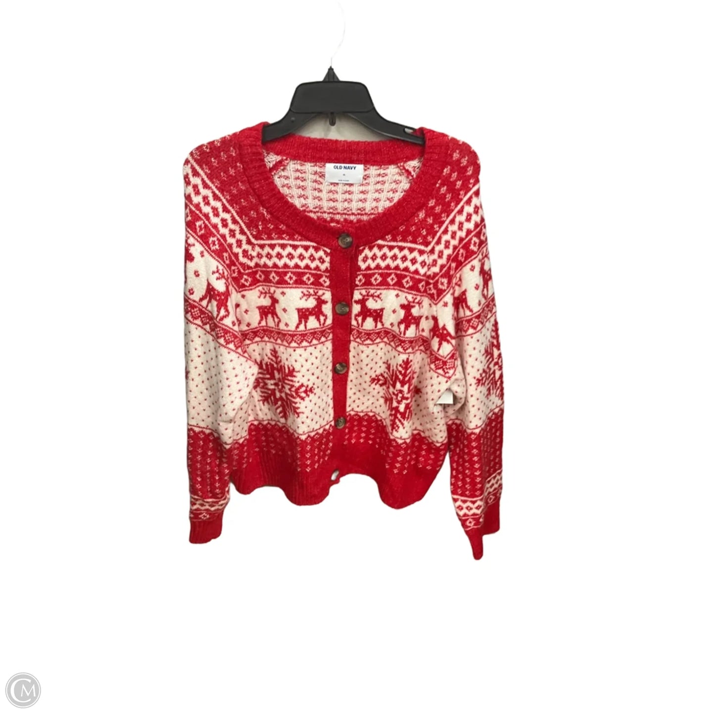 Cardigan By Old Navy In Red & White, Size: Xl
