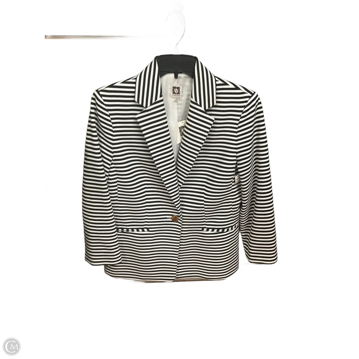 Blazer By Anne Klein In Black & White, Size: M