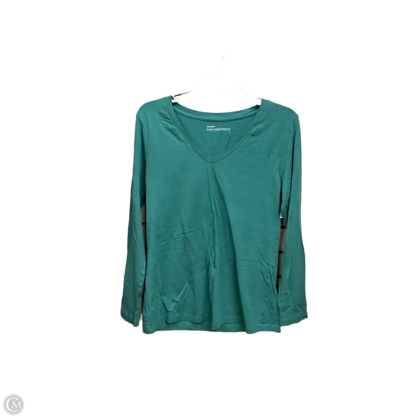 Top Long Sleeve Basic By Cme In Teal, Size: L