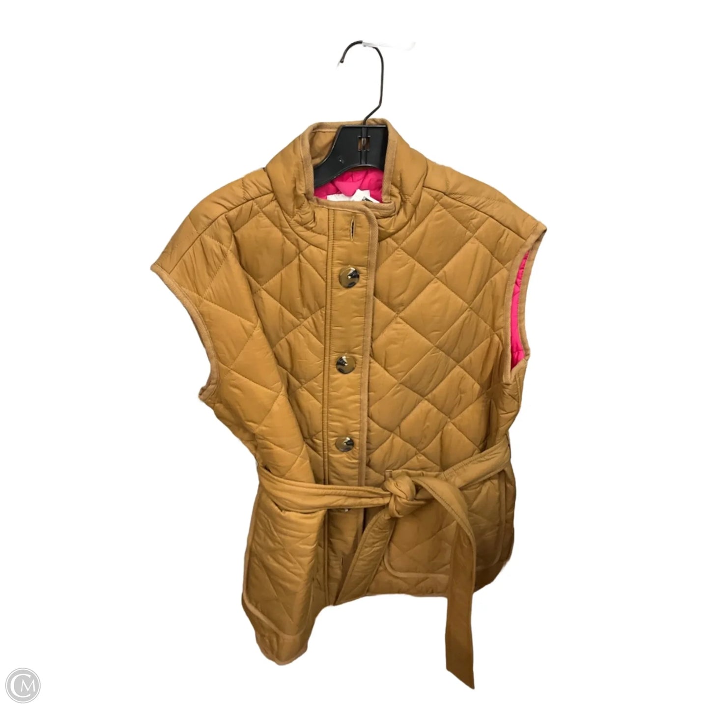 Vest Puffer & Quilted By Free Assembly In Tan, Size: M