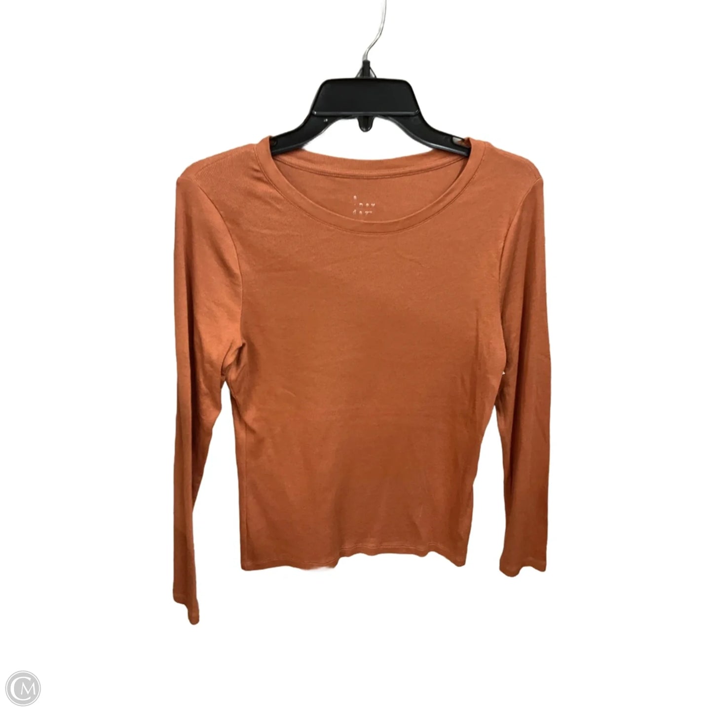 Top Long Sleeve Basic By A New Day In Orange, Size: M