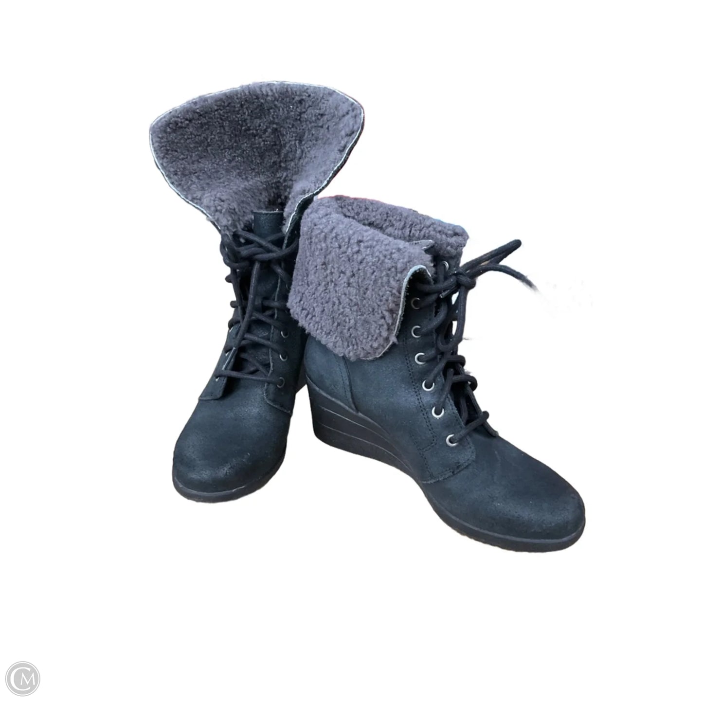Boots Designer By Ugg In Black & Grey, Size: 8