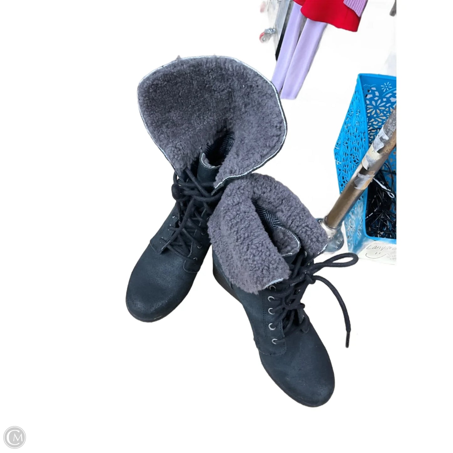 Boots Designer By Ugg In Black & Grey, Size: 8