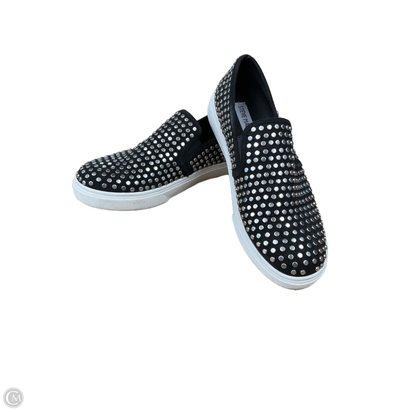 Shoes Flats By Steve Madden In Black & Silver, Size: 8