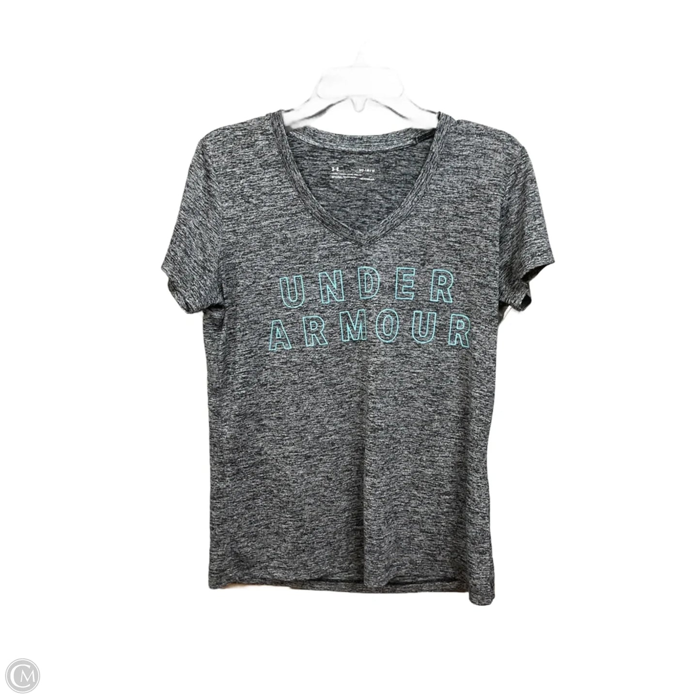 Athletic Top Short Sleeve By Under Armour In Grey, Size: M