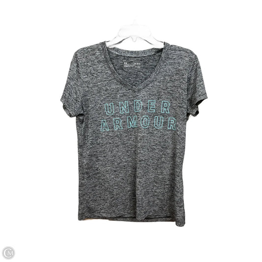 Athletic Top Short Sleeve By Under Armour In Grey, Size: M