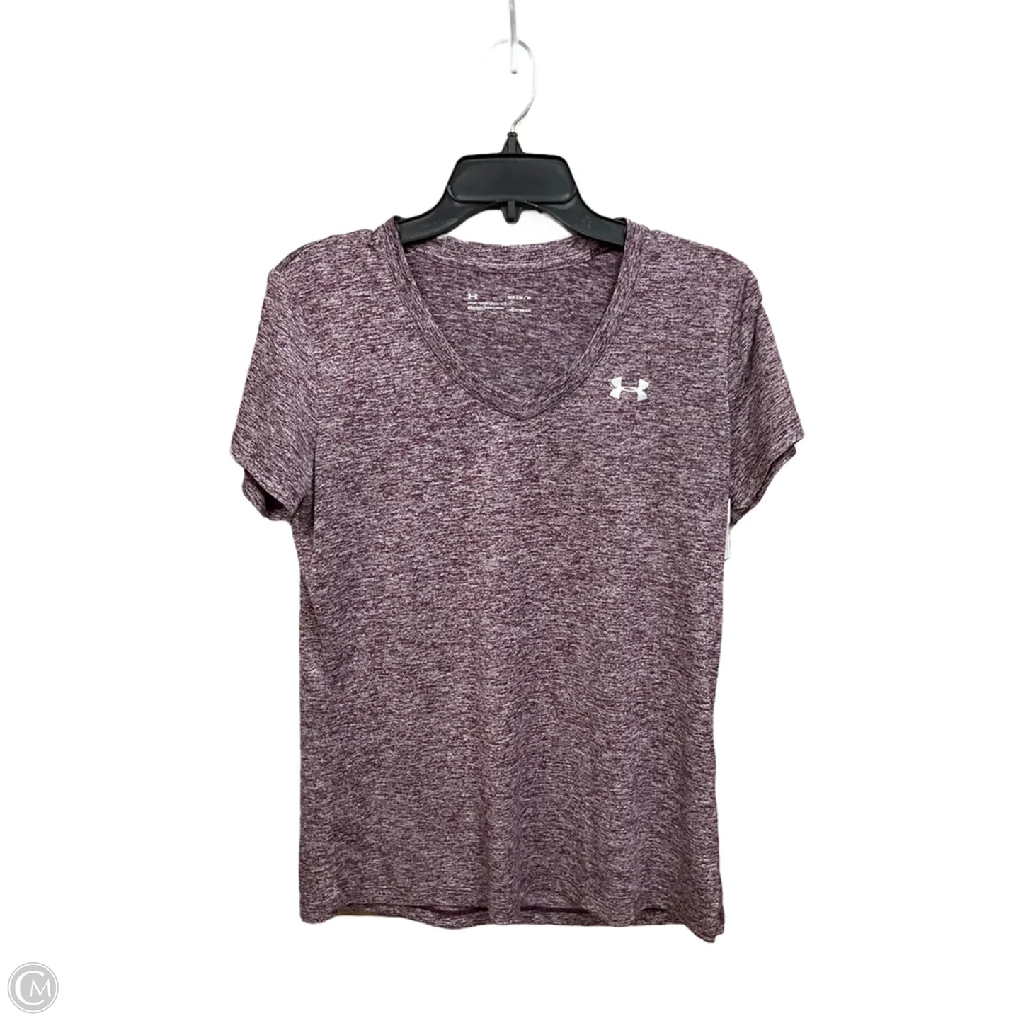 Athletic Top Short Sleeve By Under Armour In Maroon, Size: M