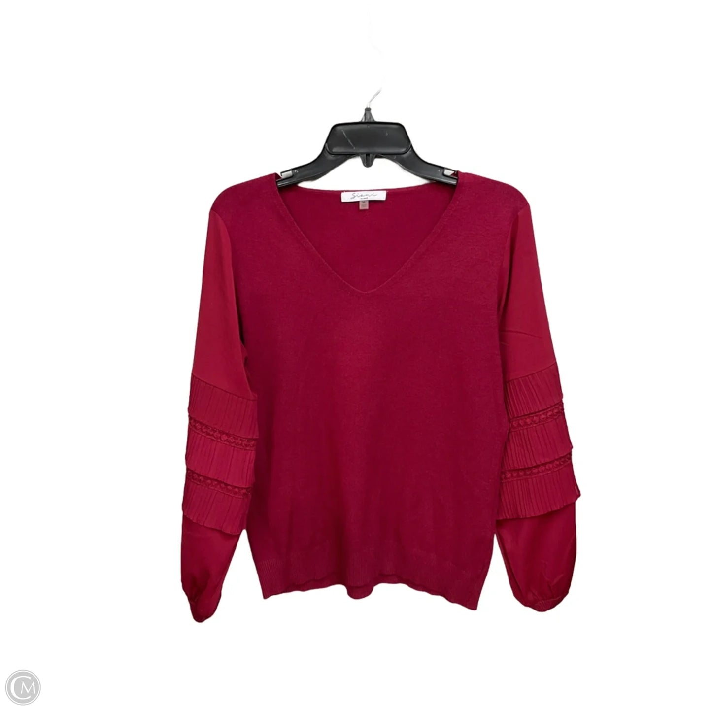 Top Long Sleeve By Cme In Red, Size: M