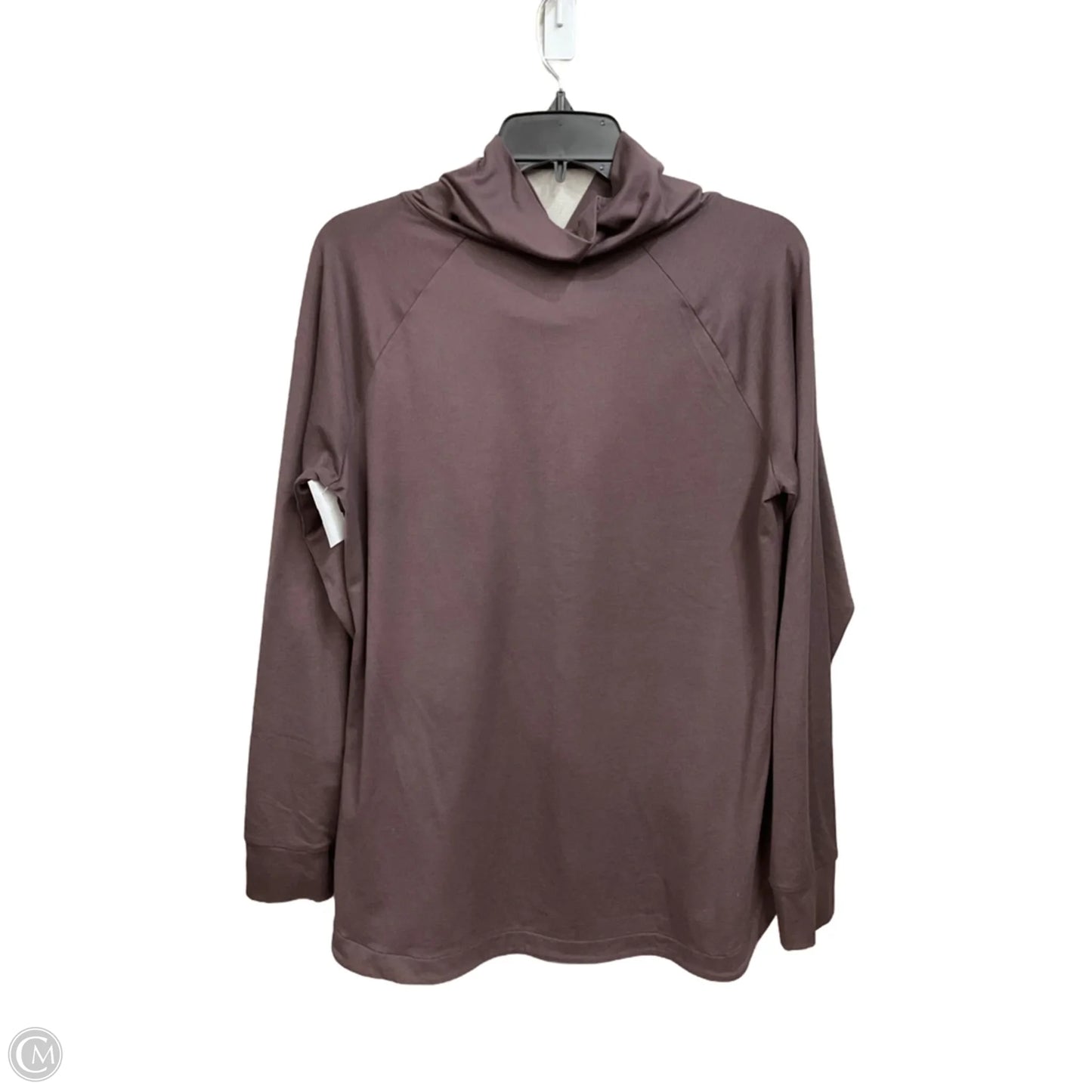 Athletic Top Long Sleeve Collar By Maurices In Taupe, Size: M