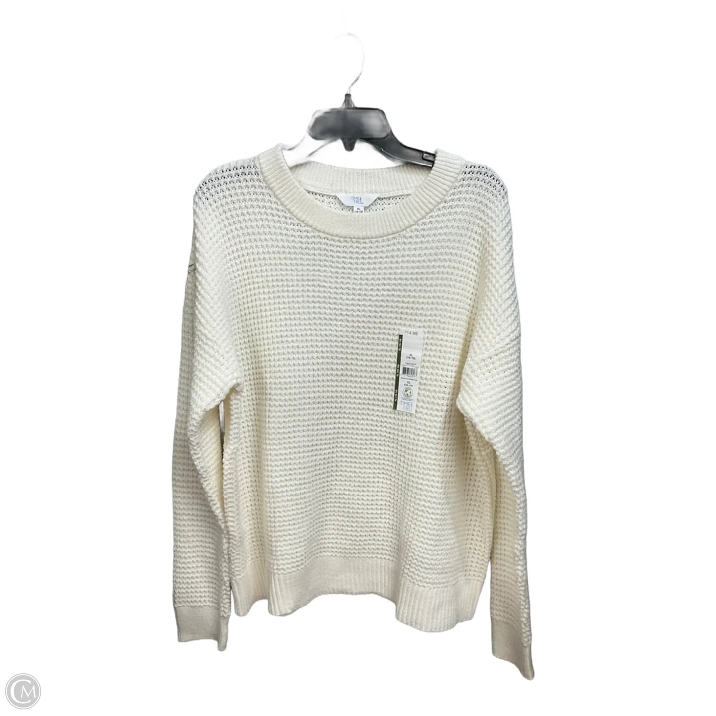Sweater By Time And Tru In White, Size: Xl