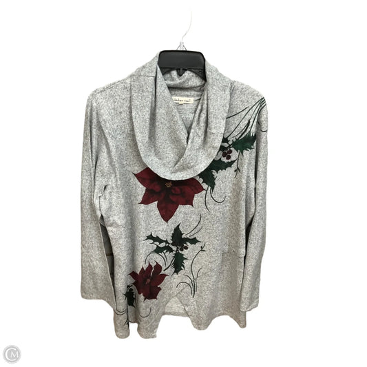 Tunic Long Sleeve By Indigo Soul In Grey & Red, Size: Xl