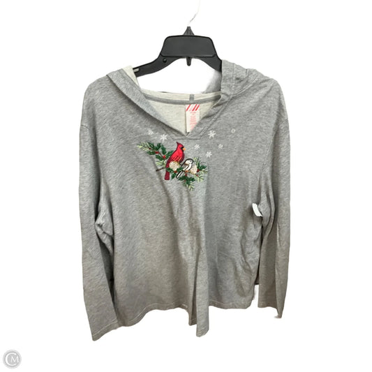 Top Long Sleeve By Clothes Mentor In Grey, Size: Xxl