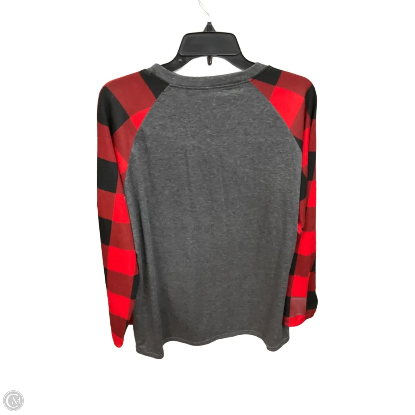 Top 3/4 Sleeve By Cme In Grey & Red, Size: Xl