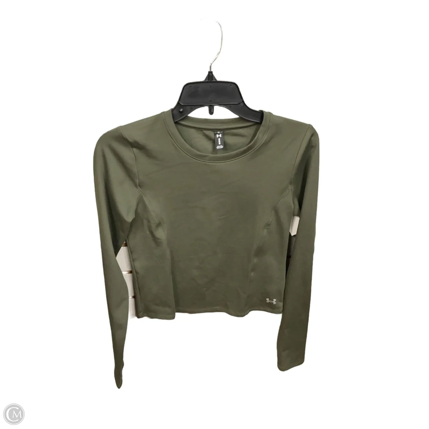 Athletic Top Long Sleeve Crewneck By Under Armour In Green, Size: M