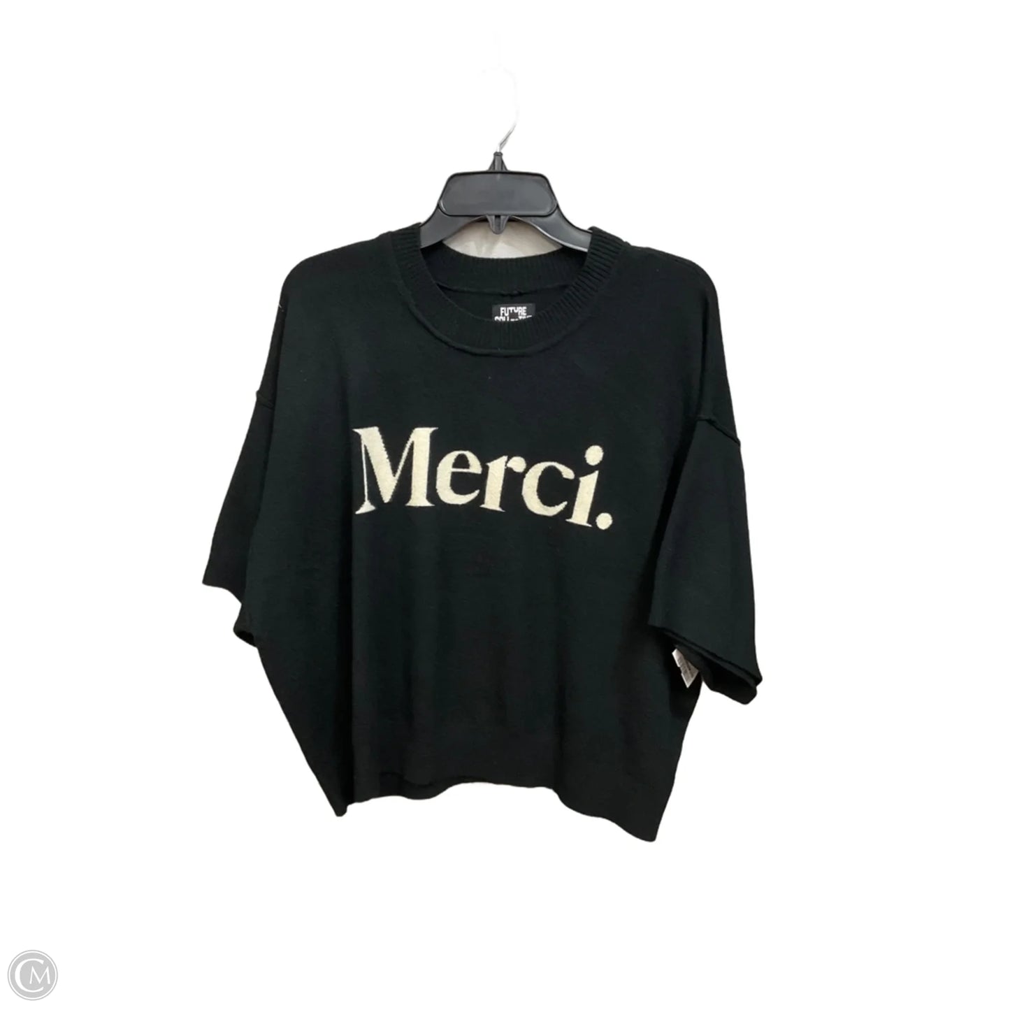 Sweater Short Sleeve By Future Collective In Black & White, Size: Xl