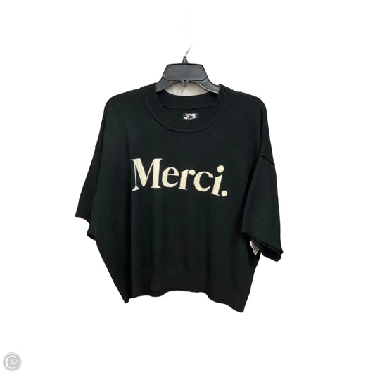 Sweater Short Sleeve By Future Collective In Black & White, Size: Xl