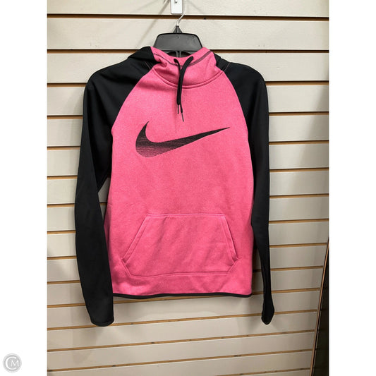 Athletic Sweatshirt Hoodie By Nike Apparel In Black & Pink, Size: Xs
