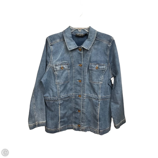 Jacket Denim By Susan Graver In Blue Denim, Size: L