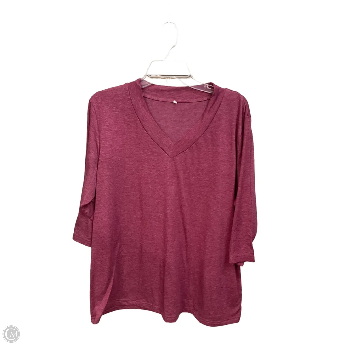 Top 3/4 Sleeve By Cme In Maroon, Size: Xl