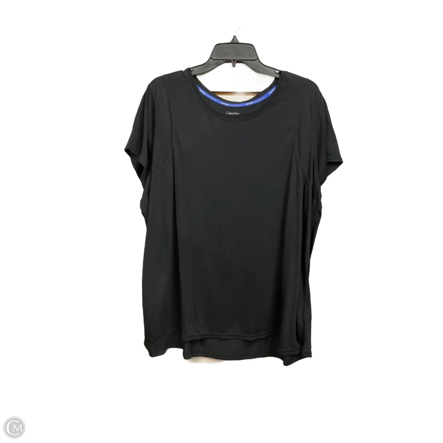 Top Short Sleeve By Calvin Klein In Black, Size: 3x
