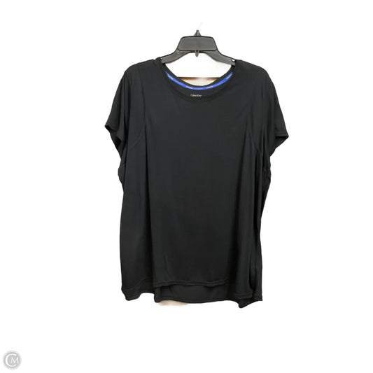 Top Short Sleeve By Calvin Klein In Black, Size: 3x