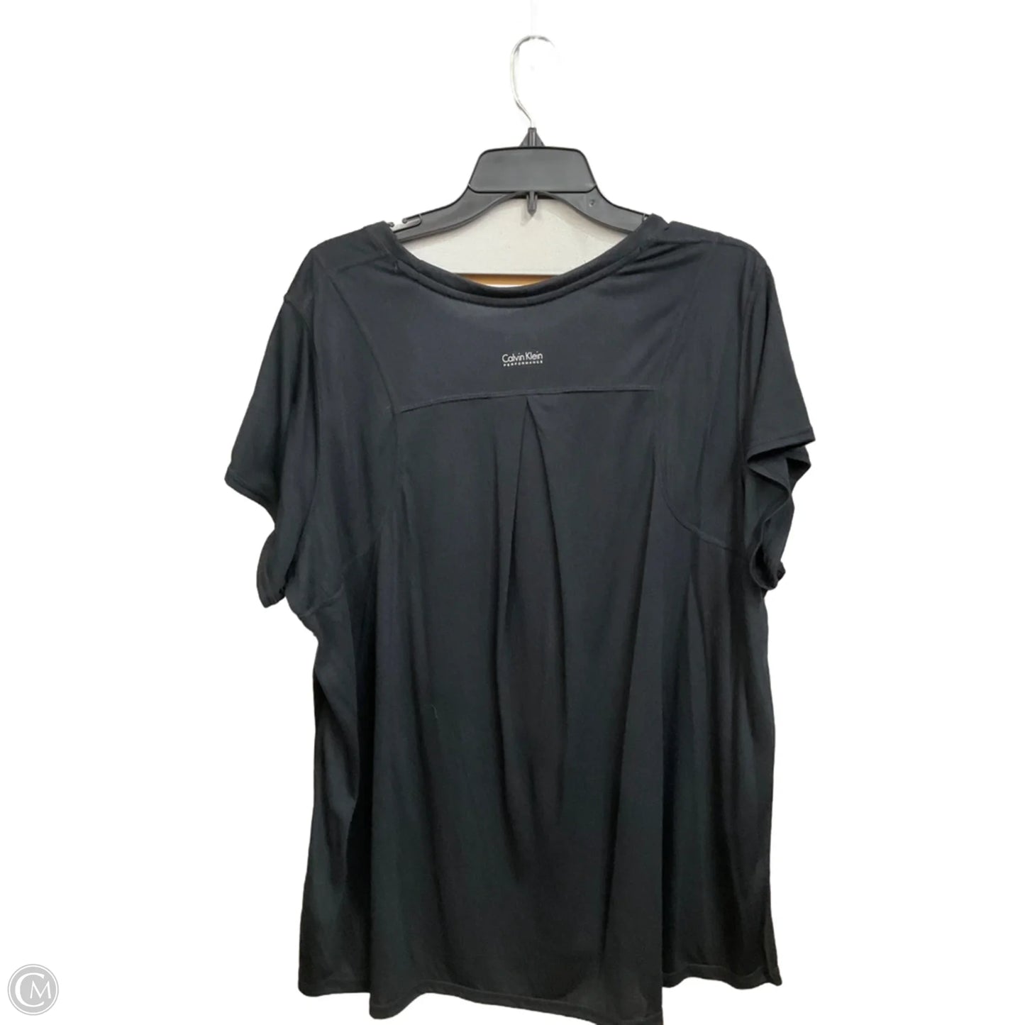 Top Short Sleeve By Calvin Klein In Black, Size: 3x