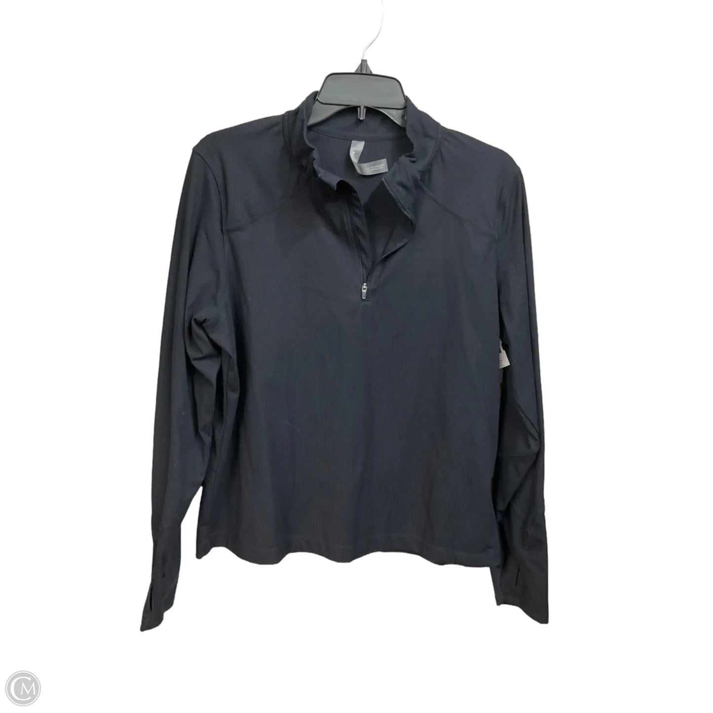 Athletic Top Long Sleeve Collar By Mondetta In Black, Size: Xl