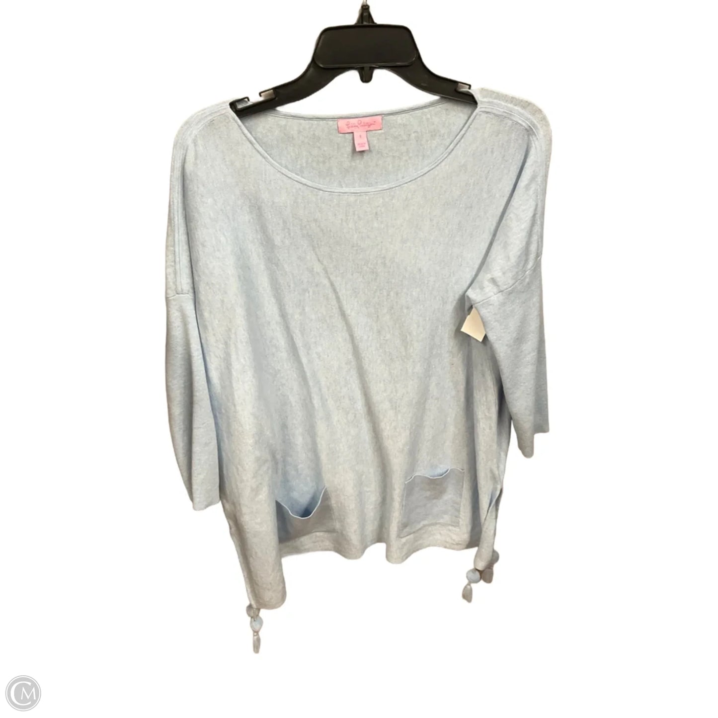 Top 3/4 Sleeve Designer By Lilly Pulitzer In Blue, Size: S