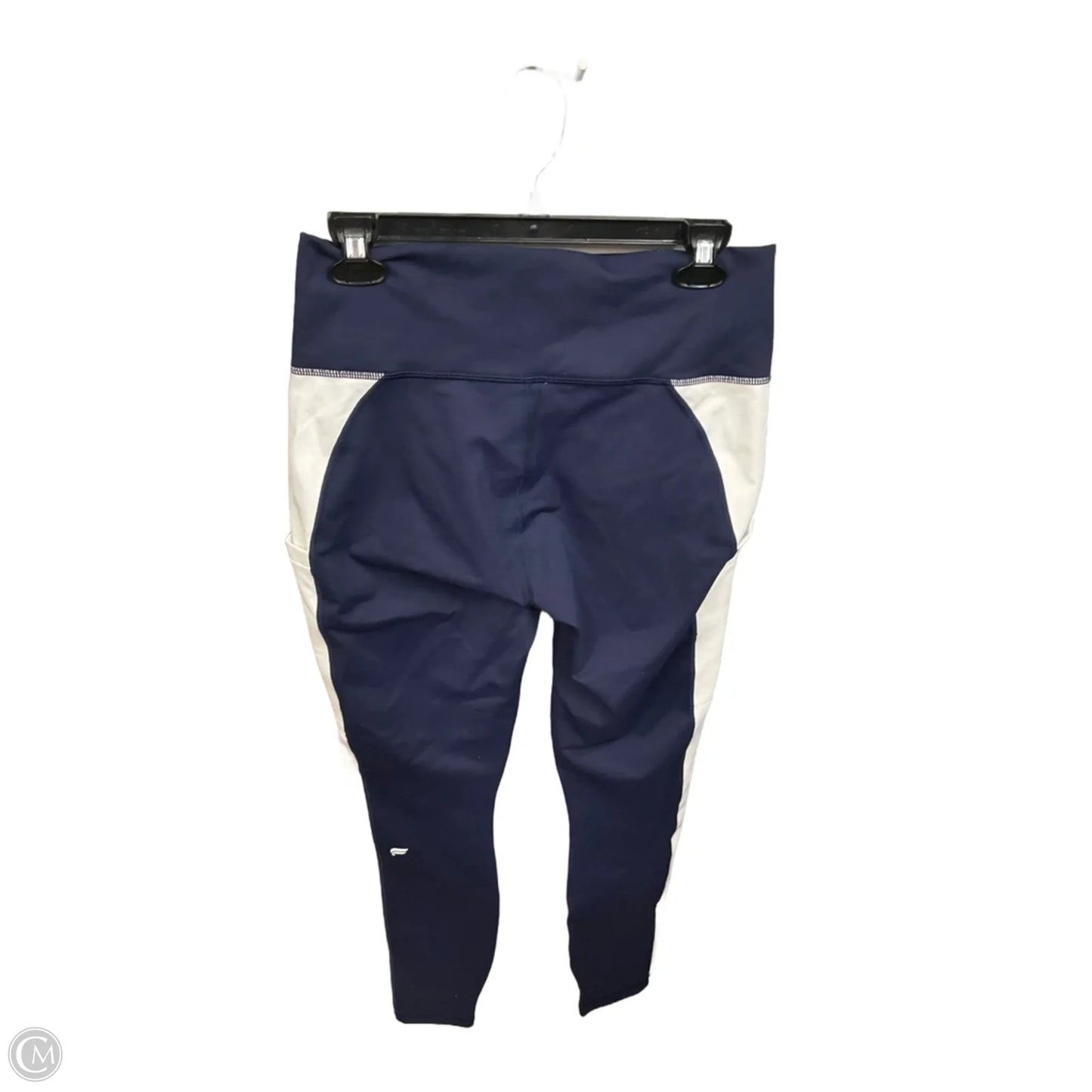 Athletic Leggings By Fabletics In Blue & White, Size: L