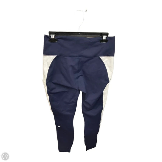 Athletic Leggings By Fabletics In Blue & White, Size: L