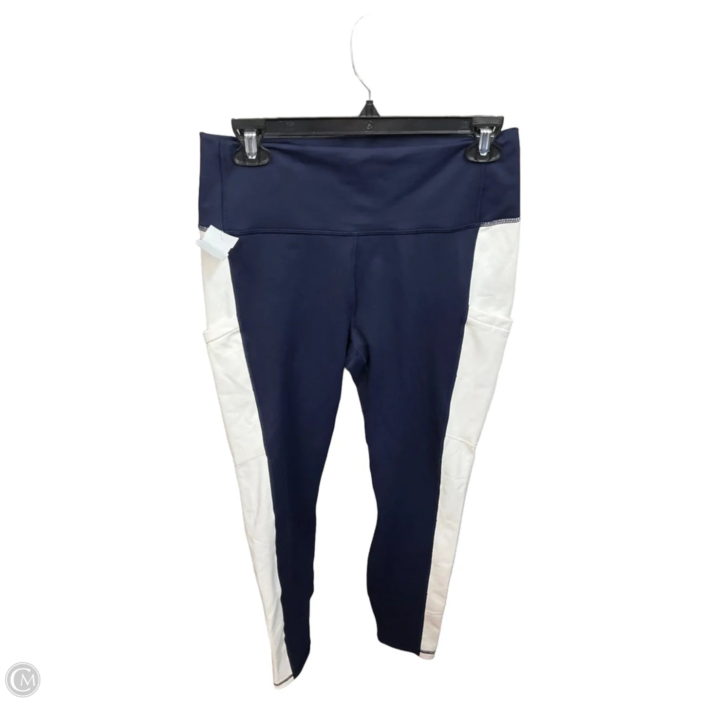 Athletic Leggings By Fabletics In Blue & White, Size: L