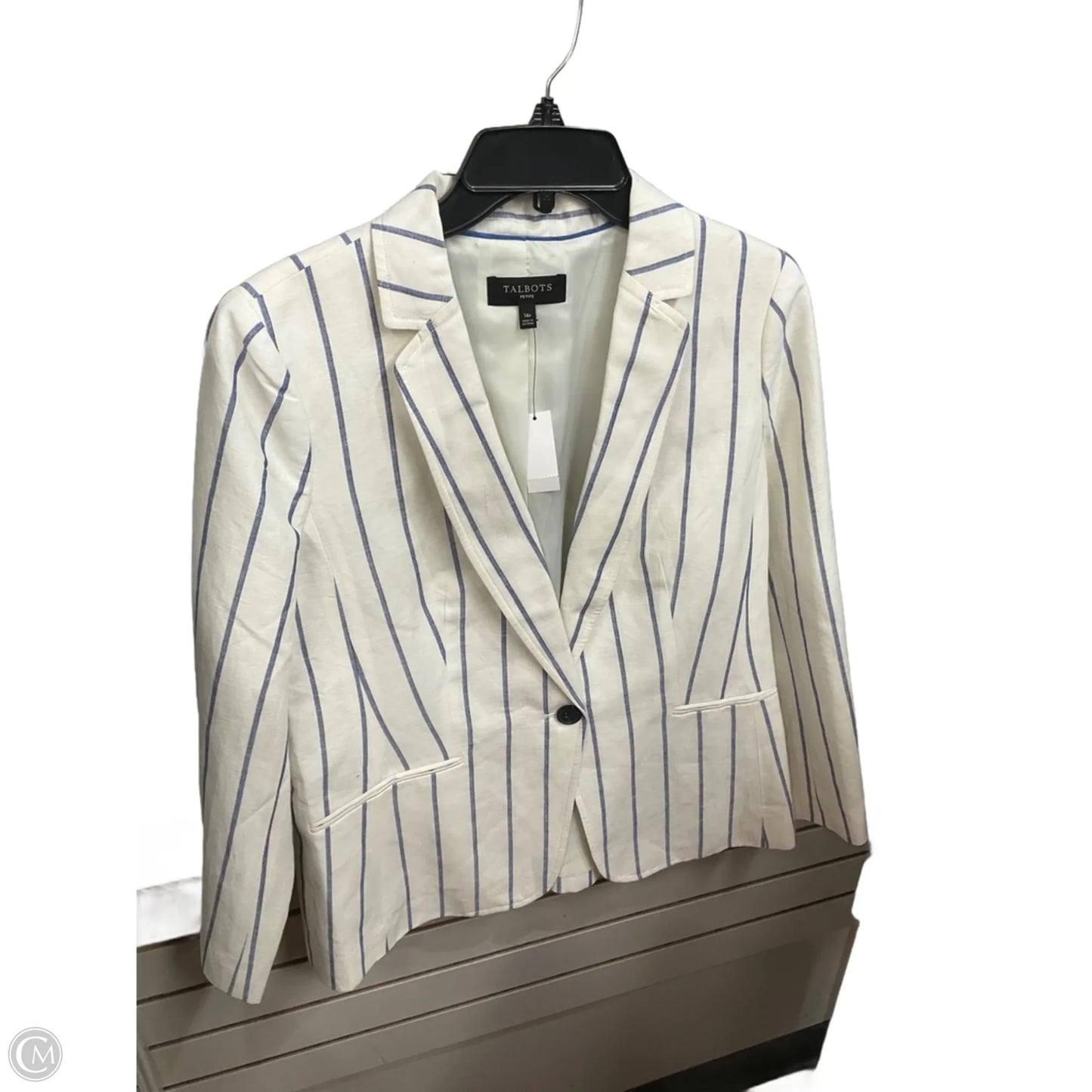 Blazer By Talbots In Striped Pattern, Size: 14p