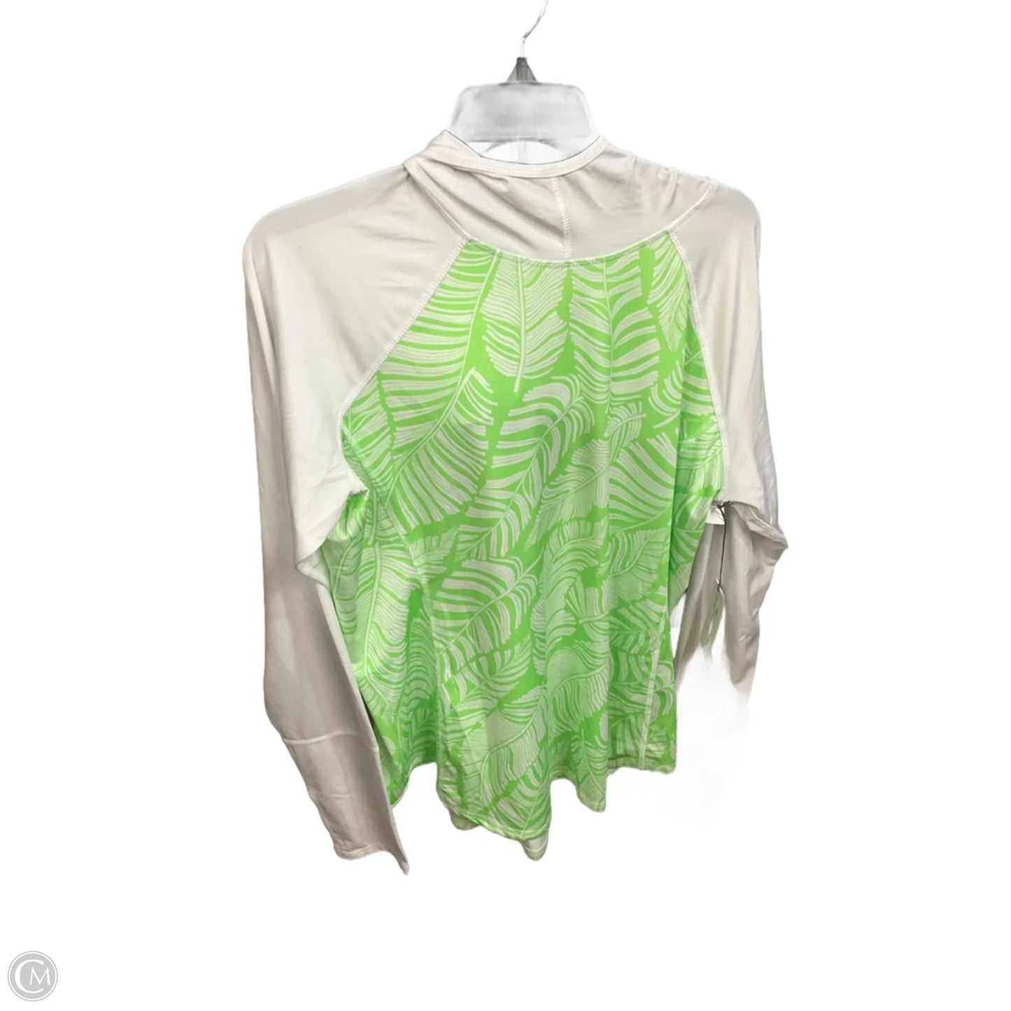 Athletic Top Long Sleeve Hoodie By Jofit In Green & White, Size: Xl