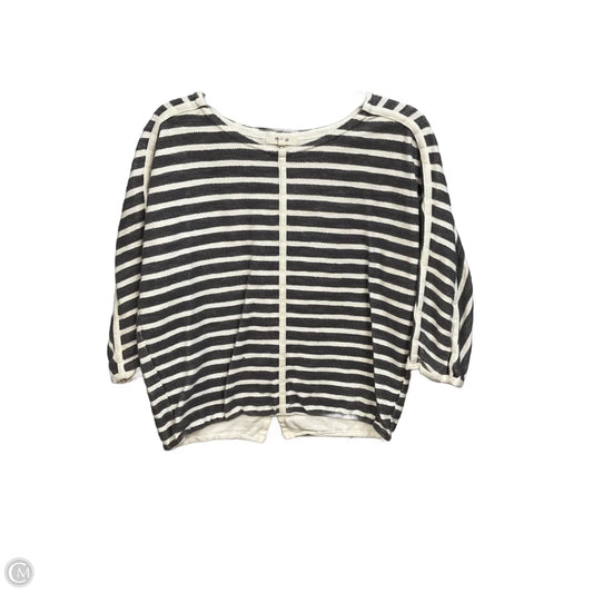Top 3/4 Sleeve By Madewell In Grey & White, Size: M