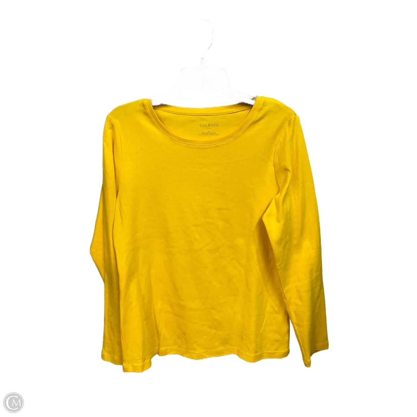 Top Long Sleeve Basic By Talbots In Yellow, Size: L