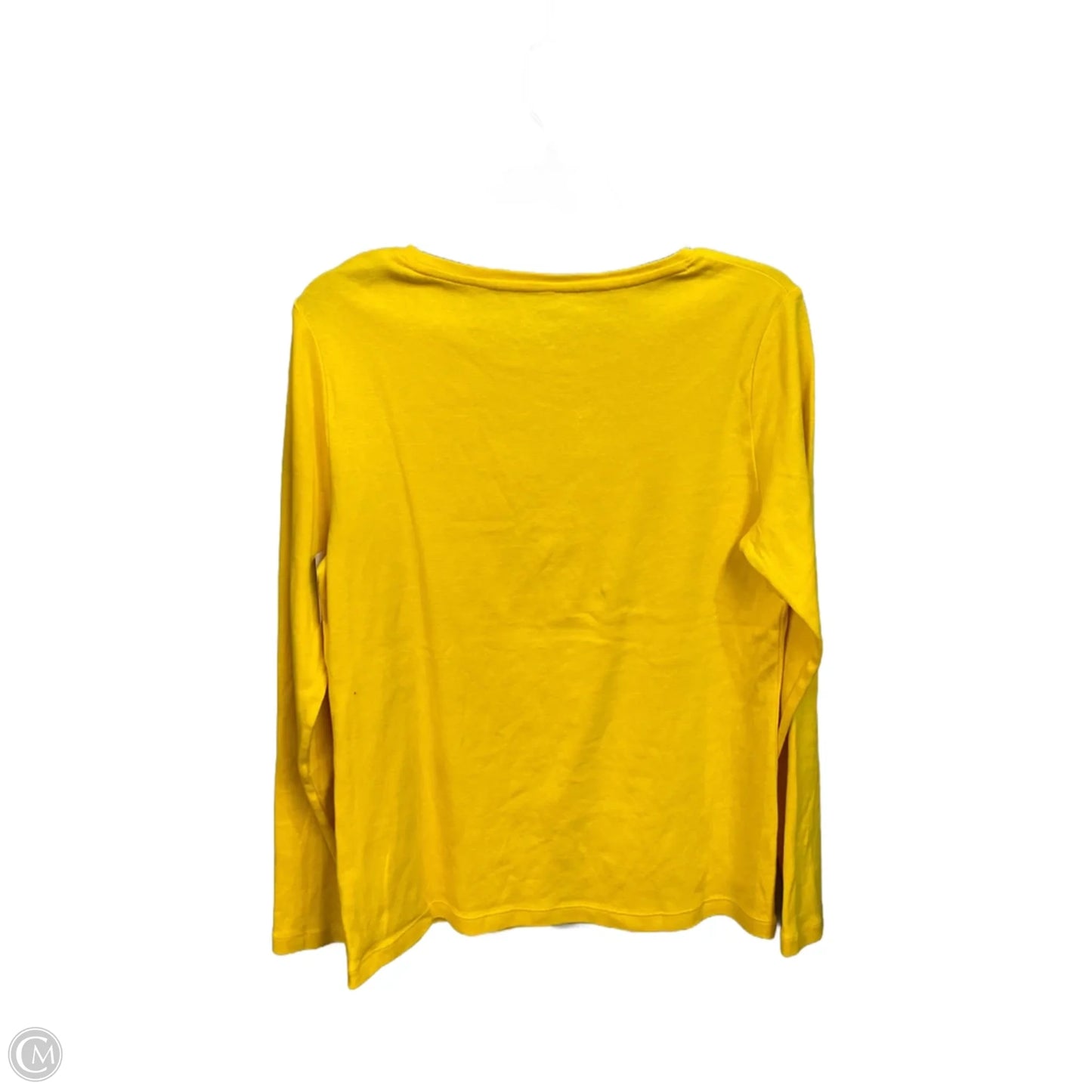 Top Long Sleeve Basic By Talbots In Yellow, Size: L