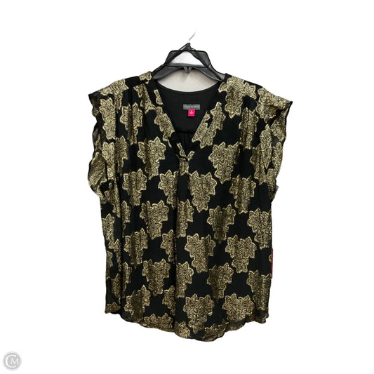 Top Sleeveless By Vince Camuto In Black & Gold, Size: Xl