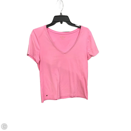 Top Short Sleeve Designer By Lilly Pulitzer In Pink, Size: L