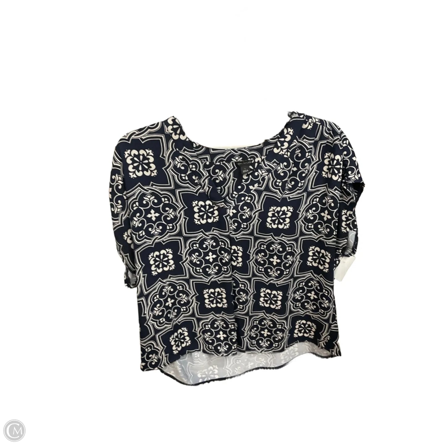 Top Sleeveless By Ann Taylor In Blue & White, Size: L