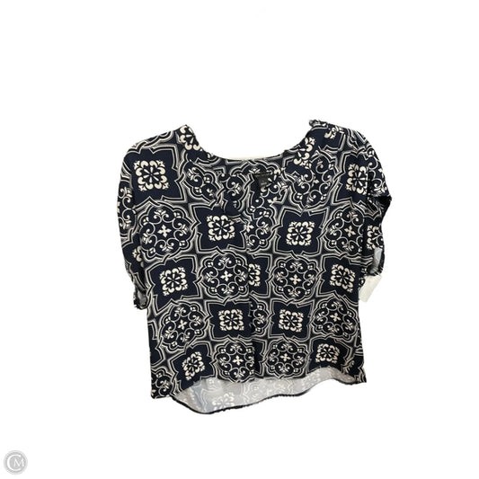Top Sleeveless By Ann Taylor In Blue & White, Size: L