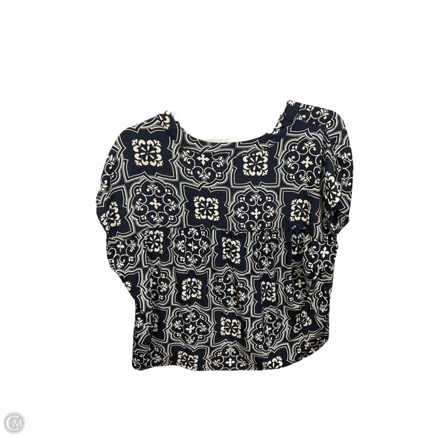 Top Sleeveless By Ann Taylor In Blue & White, Size: L