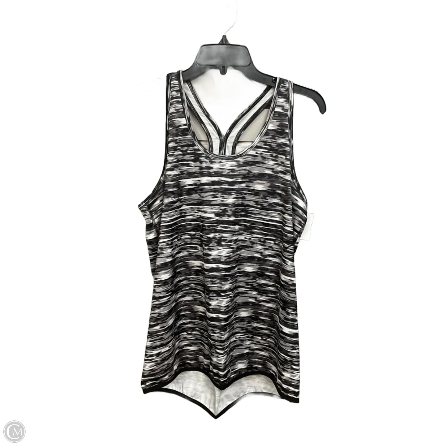 Athletic Tank Top By Tek Gear In Black & White, Size: L