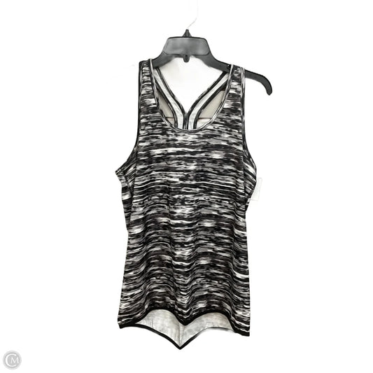Athletic Tank Top By Tek Gear In Black & White, Size: L