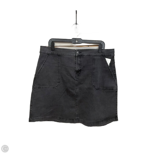 Skirt Midi By Dip In Black Denim, Size: Xl